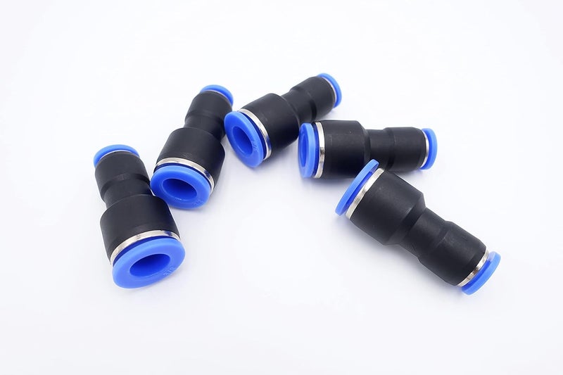 IVLPHA Push to Connect Fitting 3/8" Tube OD x 1/4" Tube OD Reducer, Pneumatic Air Water Straight Union Two Way Connector/Coupler (Pack of 5) - Image 1